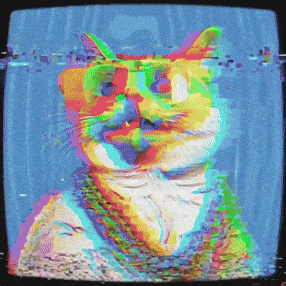 Цифровой глюк кота - гифки и картинки