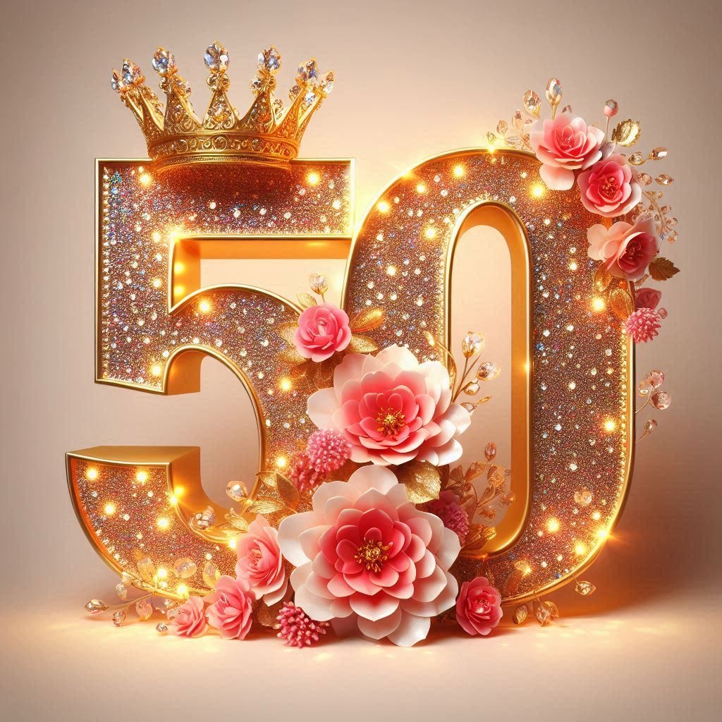 Золотой юбилей 50 лет с днем рождения - гифки и картинки