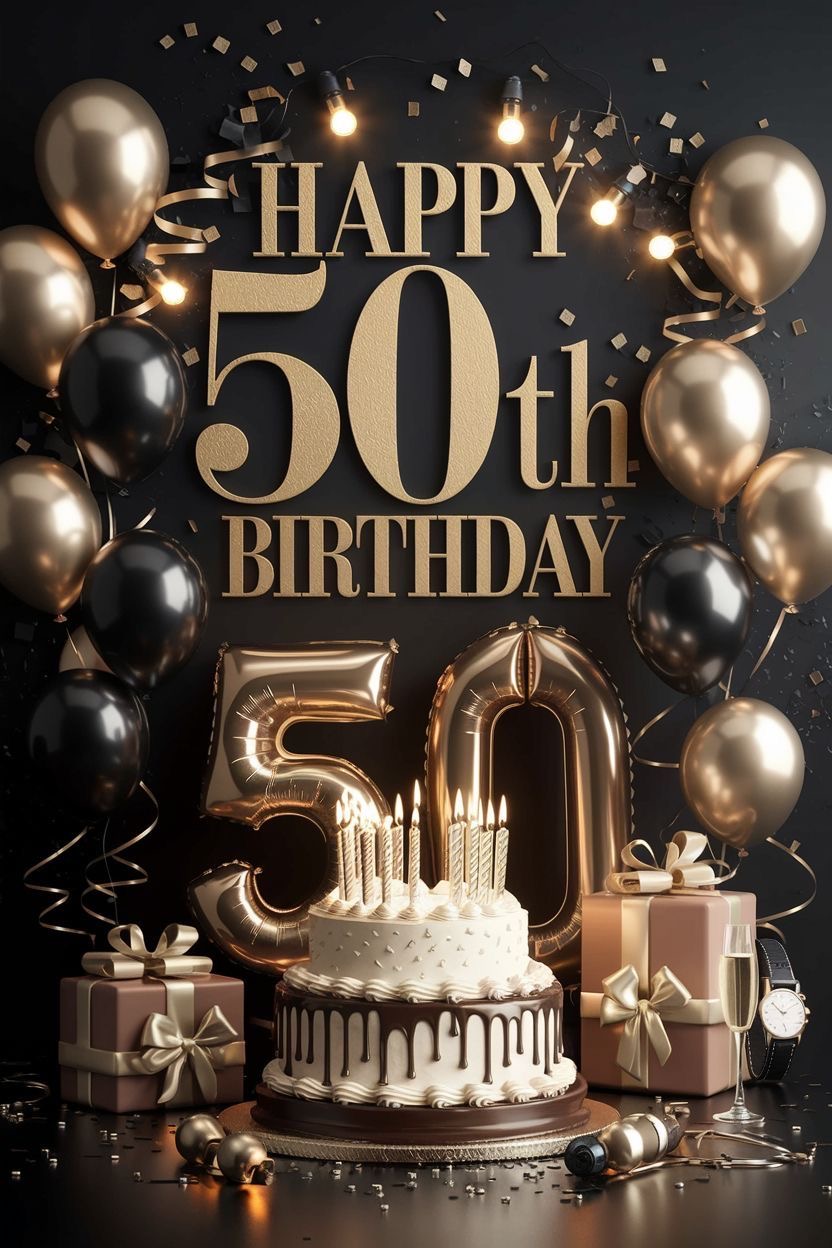 Золотой юбилей 50 лет - гифки и картинки