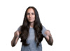 Девушка указывает вниз - картинка gif