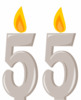 Праздничные свечи 55 лет - картинка gif
