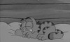 Гарфилд спит на кровати - картинка gif