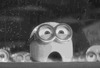 Миньон в шоке под дождем - картинка gif