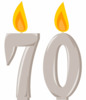 Свечи в форме числа 70 - картинка gif