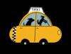 Собаки едут в такси - картинка gif