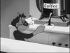 Кот наливает утренний кофе - картинка gif