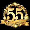 Золотая открытка на 55-летие - картинка gif