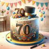 Элегантный торт на 70-летие - картинка gif