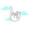 Белый кот показывает жест - картинка gif
