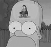 Гомер Симпсон думает об обезьяне - картинка gif