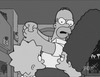 Гомер Симпсон с семьей на кухне - картинка gif