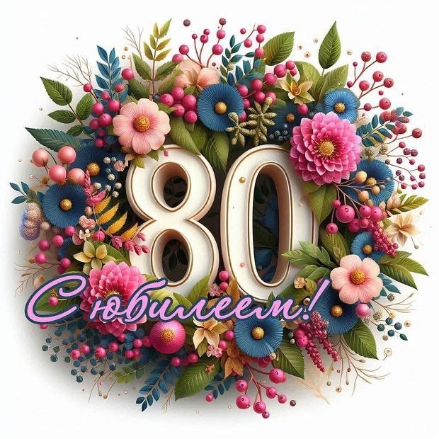 Цветочное поздравление с 80-летием - 80 лет: с юбилеем