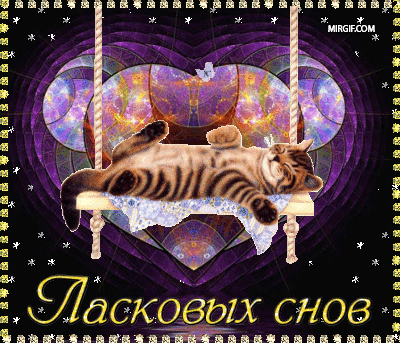 Спящий кот на качелях - гифки и картинки
