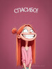 Рисунок радостной рыжеволосой девушки - картинка gif