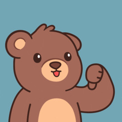 Милый коричневый мультяшный медведь - картинка gif