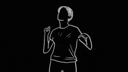 Светящийся контурный рисунок человека - картинка gif