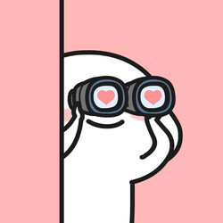 Персонаж смотрит в бинокль - картинка gif