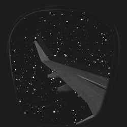 Вид на звездное небо из самолета - картинка gif