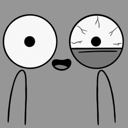 Смешной персонаж с разными глазами - картинка gif