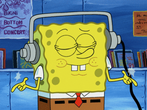 Губка Боб слушает музыку - гифки и картинки