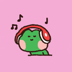 Лягушонок слушает музыку - картинка gif