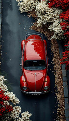 Красный Volkswagen Beetle - картинка gif