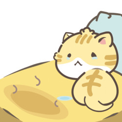 Грустный кот плачет в кровати - картинка gif