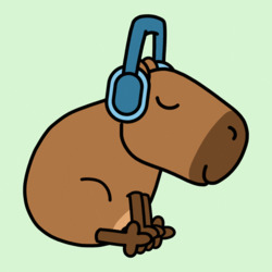 Капибара слушает музыку - картинка gif