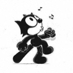 Кот Феликс идёт прогулочным шагом - картинка gif