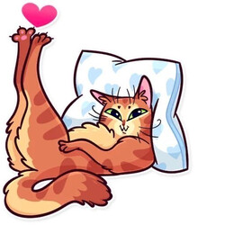 Отдыхающий рыжий кот - картинка gif