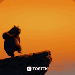 Панда выполняет боевое упражнение - картинка gif