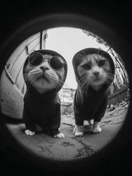 Коты в капюшонах - картинка gif