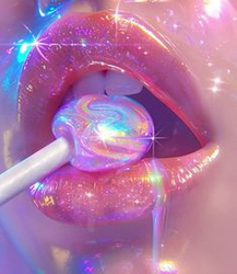 Глянцевые губы с леденцом - картинка gif