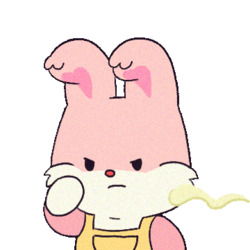 Кролик отмахивается от дыма - картинка gif