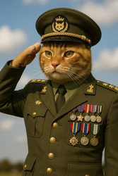 Кот в военной форме - картинка gif