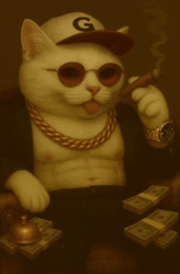 Кот курит сигару - картинка gif