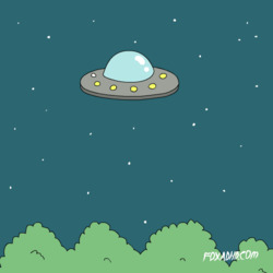 НЛО доставляет кусок пиццы - картинка gif