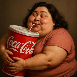 Женщина пьет Coca-Cola - картинка gif