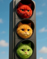 Коты в светофоре - картинка gif