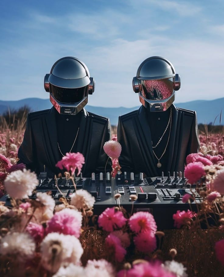 Daft Punk в цветах - гифки и картинки