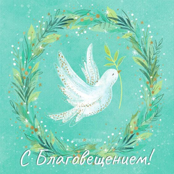 Голубь с веточкой - картинка gif