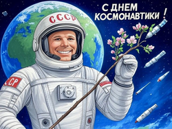 Юрий Гагарин в космосе 5 - картинка gif