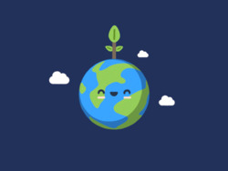 На планете вырастает росток - картинка gif
