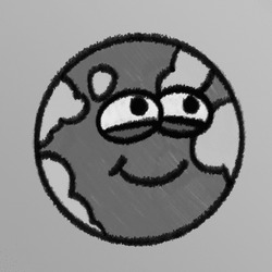 Вращающаяся планета с глазами - картинка gif