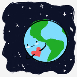 Земля обнимает сердце - картинка gif