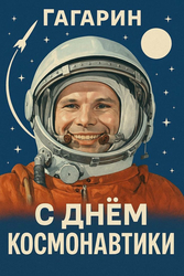 Юрий Гагарин, День космонавтики - картинка gif