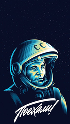 Юрий Гагарин в космосе 4 - картинка gif