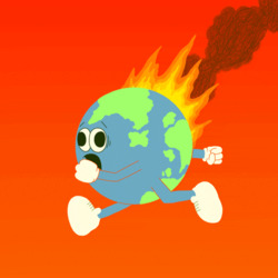 Горящая планета убегает - картинка gif