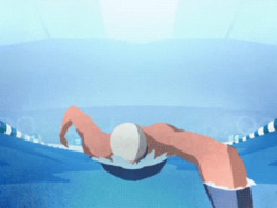 Пловец плывет стилем кроль - картинка gif