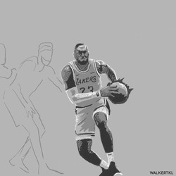 Леброн Джеймс забивает слэм-данк - картинка gif